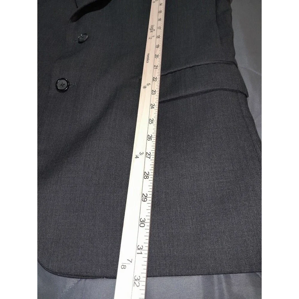 Brooks Brothers 1818 Madison Suit 43R 38W Black 100% Wool Made in USA Classic Fi